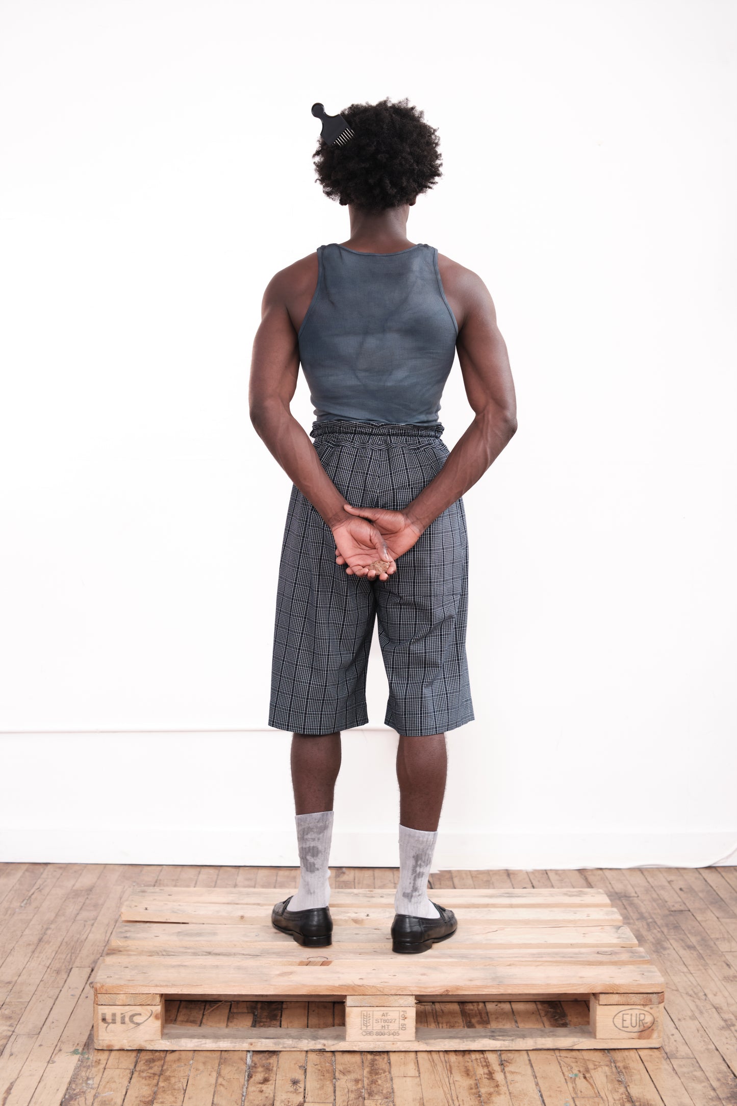 Pleated Shorts – Indigo Plaid