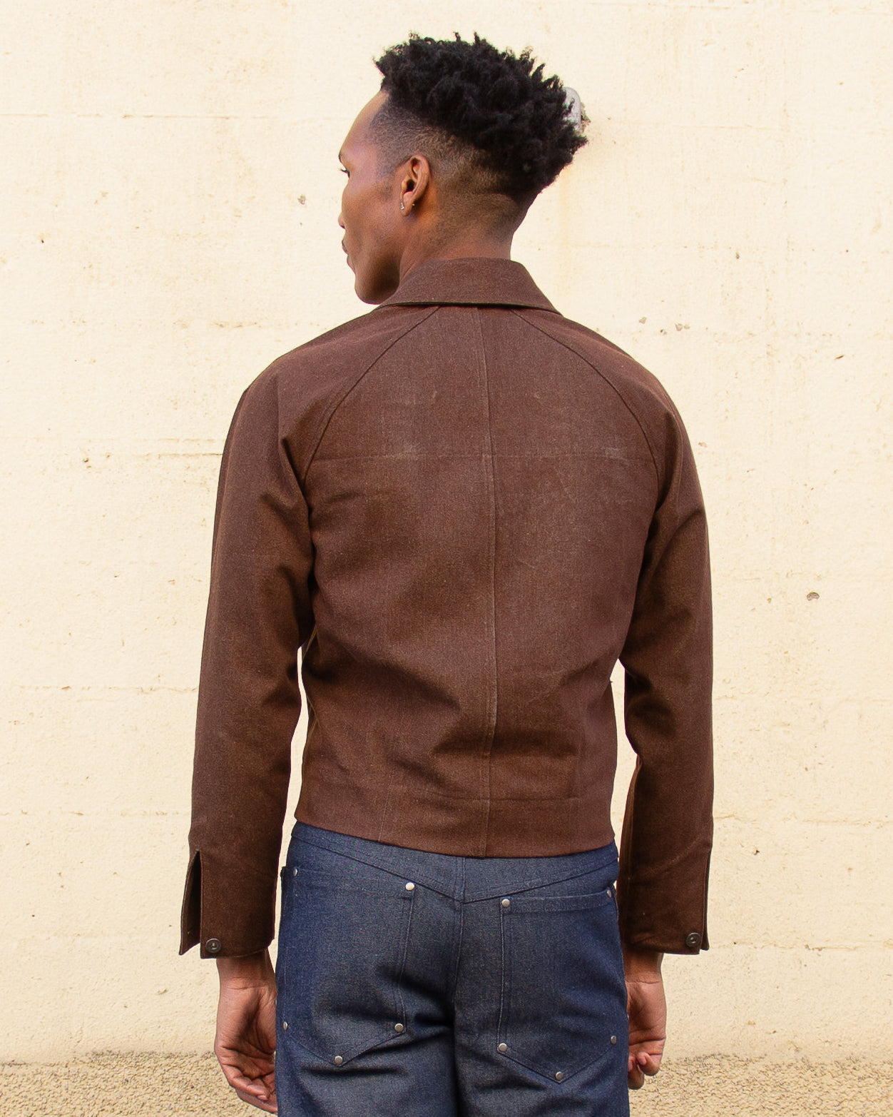 Cropped Raglan Jacket – Brown