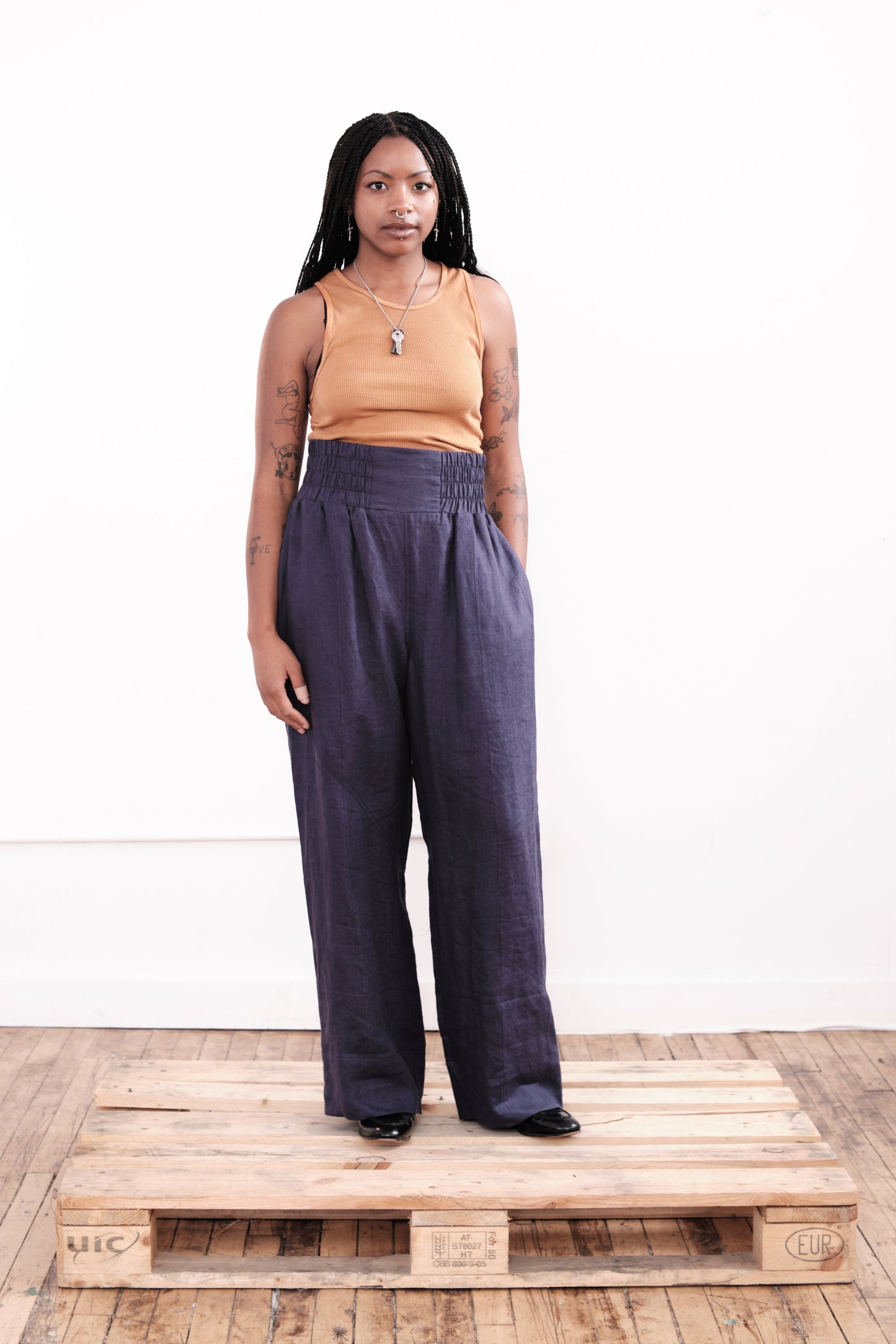 Easy Pants – Navy Hemp