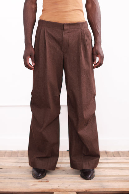 Volume Trouser – Brown Denim