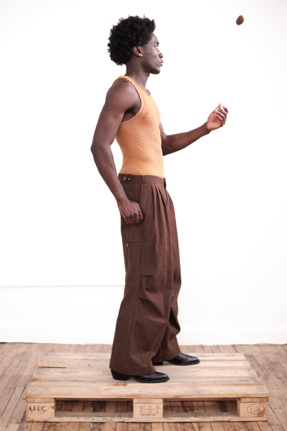 Volume Trouser – Brown Denim