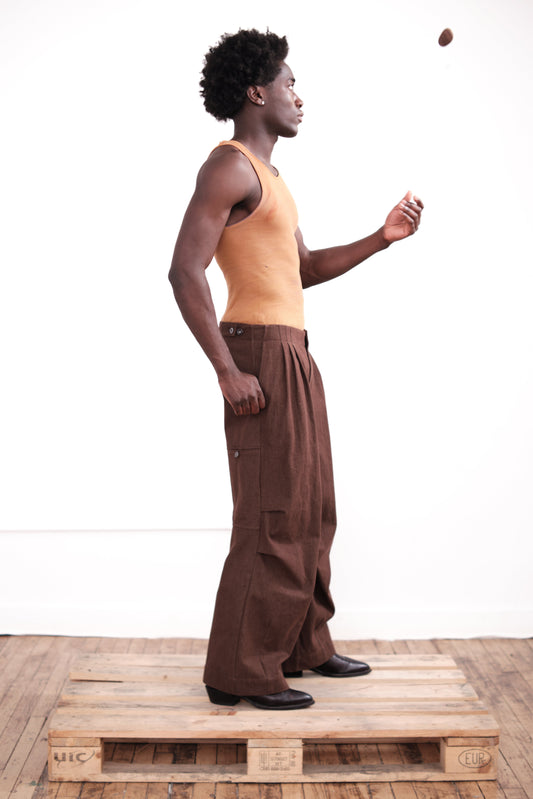 Volume Trouser – Brown Denim